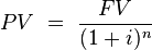 Present Value Single Payment