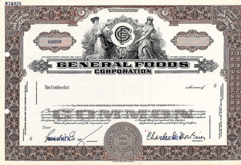 General Foods Common Stock Certificate