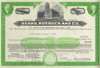 Sears Roebuck & Co. Bond Certificate