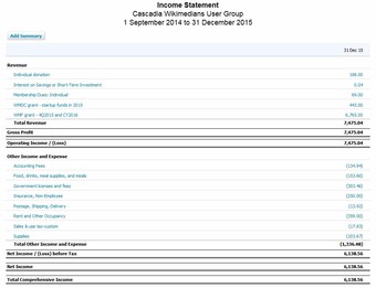 Wikimedian's Income Statement