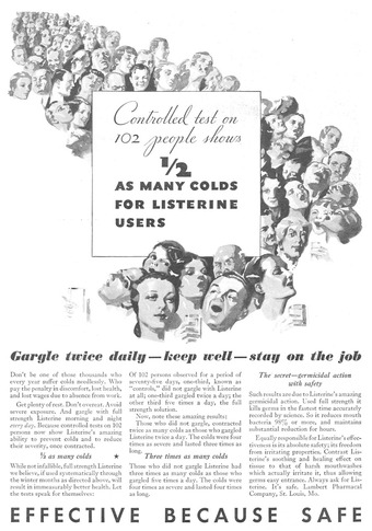 Listerine advertisement, 1932