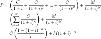 Bond price formula