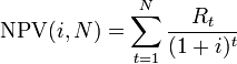 Net Present Value (NPV) Formula