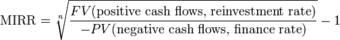 Calculation of the MIRR