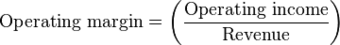 Operating margin formula