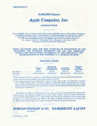 Apple Computers IPO Prospectus