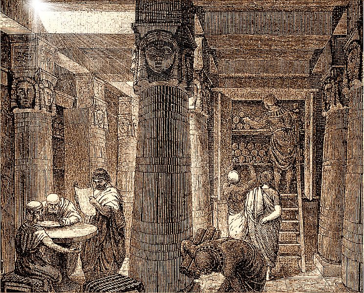 File:Library of Alexandria (sepia).jpg