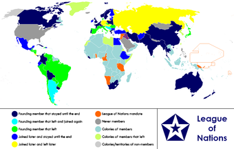 Map of League of Nations