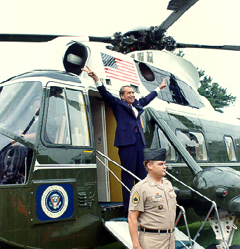 Nixon Departing the White House after His Resignation