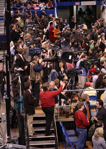 Press Coverage and film Crew at Barack Obama rally 2008