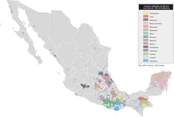 Map of Indigenous Languages in Mexico