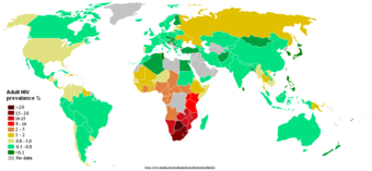 Map of AIDS Prevalence Among Young Adults