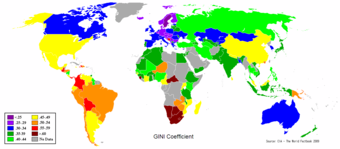 Map of Global Gini Coefficients