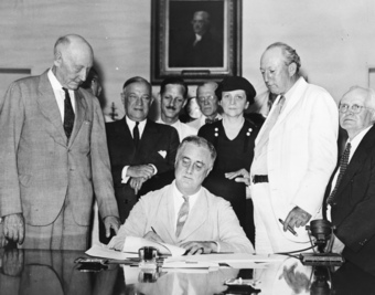 FDR Signs the Social Security Act