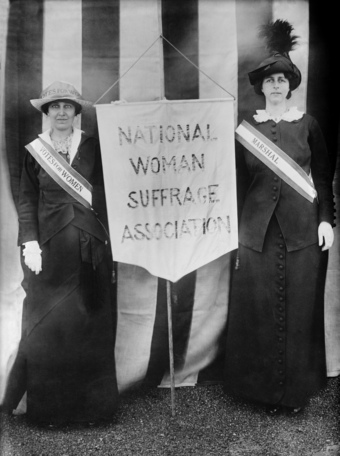 First-wave feminists fight for women's suffrage