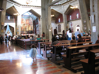 Catholic Church Gathering for Mass