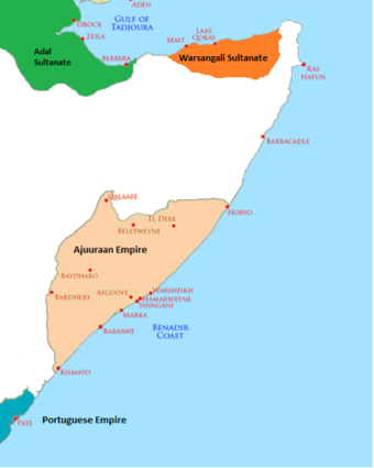  The Ajuuraan, Adal, and Warsangali Sultanates  in the 15th century 