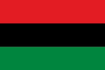 The red, black, and green Pan-African flag designed by the Universal Negro Improvement Association in 1920