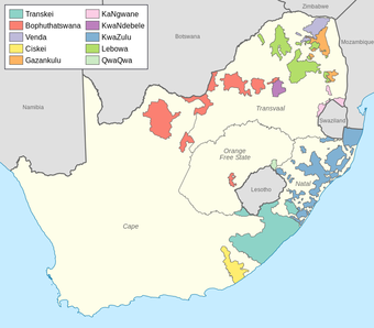 Bantustans in South Africa