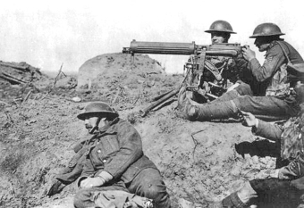 British Vickers machine gun crew on the Western Front