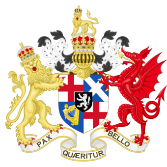 Coat of arms of the Commonwealth of England from 1653 to 1659 during the Protectorate of Oliver Cromwell