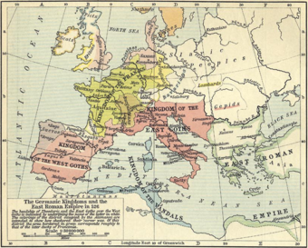 The Germanic Kingdoms and the Eastern Roman Empire in 526 CE