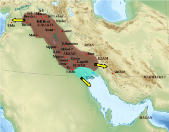 Map of the Akkadian Empire