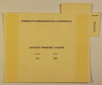Original ballot from the 1988 plebiscite