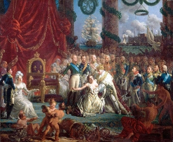 Allegory of the Return of the Bourbons on 24 April 1814 : Louis XVIII Lifting France from Its Ruins 