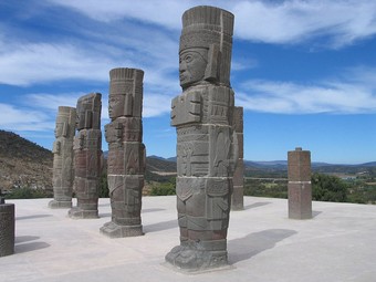 Toltec warrior statues at Tula