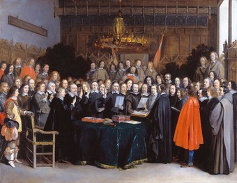  The Ratification of the Treaty of Münster, 15 May 1648 (1648) by Gerard ter Borch.  