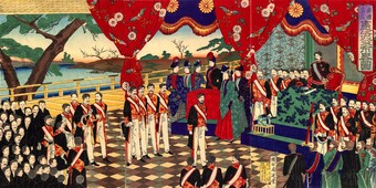  Meiji Constitution promulgation by Toyohara Chikanobu, undated.