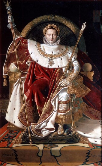  Napoleon I on His Imperial Throne by Jean-Auguste-Dominique Ingres, 1806.  