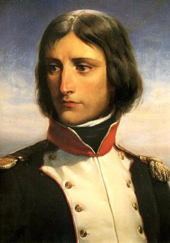 Napoleon Bonaparte, aged 23, lieutenant-colonel of a battalion of Corsican Republican volunteers, paitning by Henri Félix Emmanuel Philippoteaux, ca. 1834.