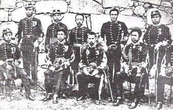  Imperial Japanese Army officers of the Kumamoto garrison, who resisted Saigō Takamori's siege, 1877