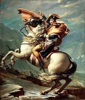  Napoleon Crossing the Alps by Jacques-Louis David (1800)