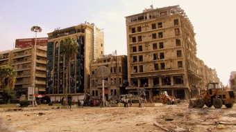  The scene of the October 2012 Aleppo bombings, for which al-Nusra Front claimed responsibility