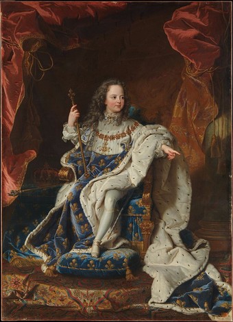  Louis XV as a child in coronation robes, portrait by Hyacinthe Rigaud, Metropolitan Museum of Art. 