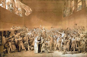  Drawing by Jacques-Louis David of the Tennis Court Oath.   