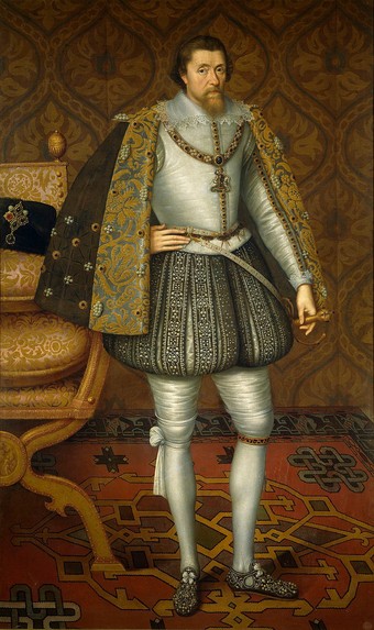 James I of England, Portrait attributed to John de Critz, c. 1605  