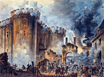  "The Storming of the Bastille" by Jean-Pierre Houël, Bibliothèque Nationale de France.