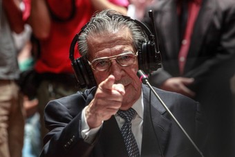 Ex-General Efrain Rios Montt testifying during his trial on March 19, 2013
