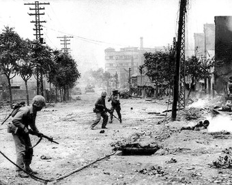  U.S. Marines fighting in Seoul, Korea,  1950, author unknown.