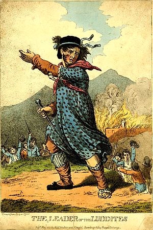  The Leader of the Luddites, engraving of 1812, author unknown.