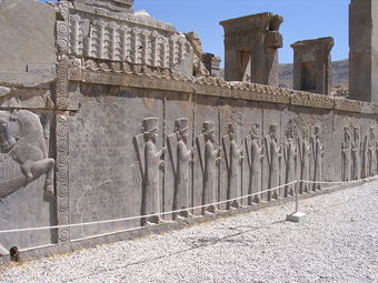 Persian reliefs in the city of Persepolis