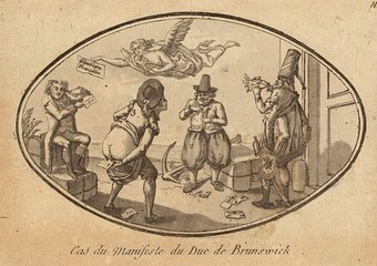  Anonymous caricature depicting the treatment given to the Brunswick Manifesto by the French population.